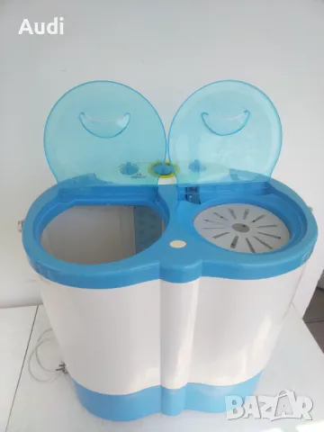 ALPINA преносима мини пералня с отделна камера за центрофуга.  Капацитет 3кг пране  Мощност 230W