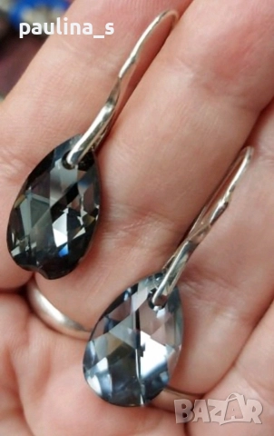 Два различни чифта / Сребърни обеци Сърце и Swarovski / проба 925 , снимка 9 - Обеци - 35703178