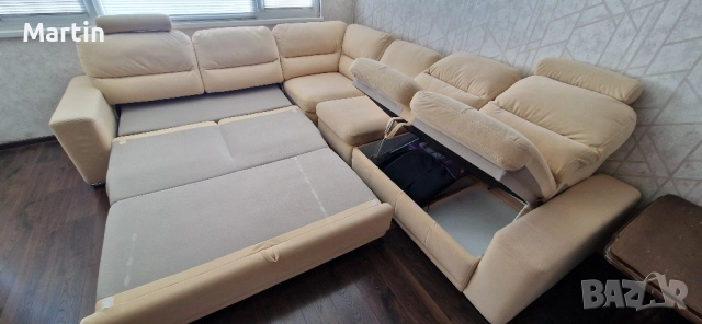 Ъглов диван със спален механизъм., снимка 9 - Дивани и мека мебел - 52422183
