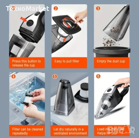 Мощна удобна прахосмукачка за Автомобил готова за работа , снимка 3 - Аксесоари и консумативи - 50637641