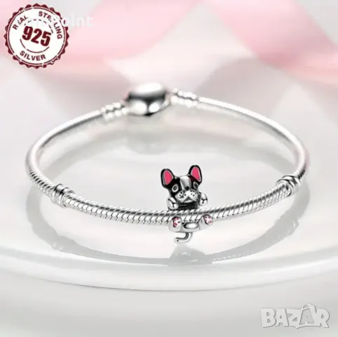 Сребърен талисман френчи за Пандора , снимка 2 - Гривни - 49240211