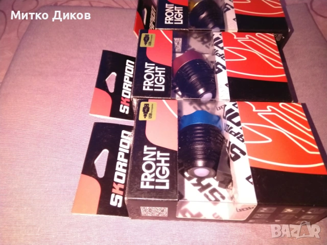 светлина предна USB Front light Skorpion  CREE XML - T6 LED  нов, снимка 3 - Аксесоари за велосипеди - 53322741