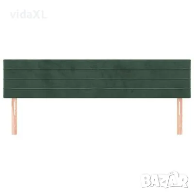 vidaXL Горна табла за легло, 2 бр, тъмнозелена, 100x5x78/88 см, кадифе（SKU:346197）, снимка 3 - Спални и легла - 49110166