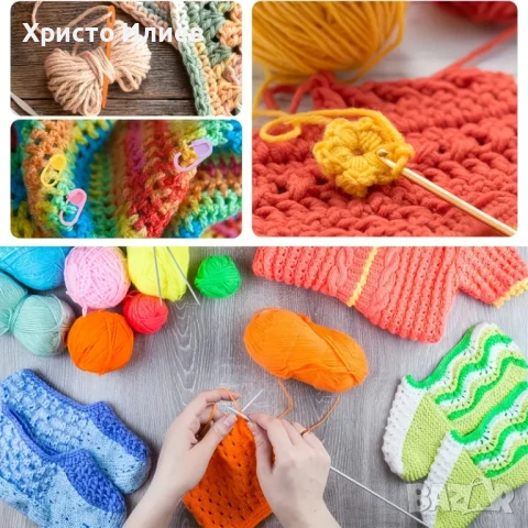 Комплект за плетене на една кука за начинаещи с чанта 75 части, снимка 16 - Други стоки за дома - 51201463