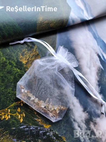 Нова гривна с цитрин, в златисто , снимка 6 - Гривни - 53069604