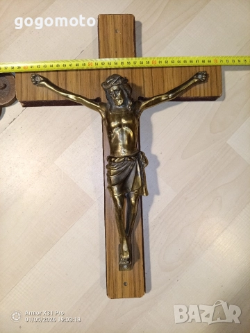 Стар кръст разпятие Христово,голям,тежък кръст от божи гроб,донесен преди 50,Исус Христос, снимка 18 - Антикварни и старинни предмети - 35564520