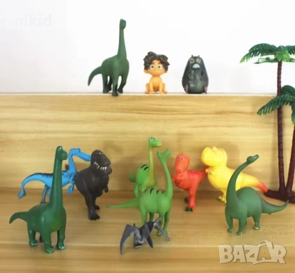 12 бр Добрият динозавър динозаври пластмасови фигурки PVC за игра и украса торта топер играчки, снимка 2 - Фигурки - 25703484