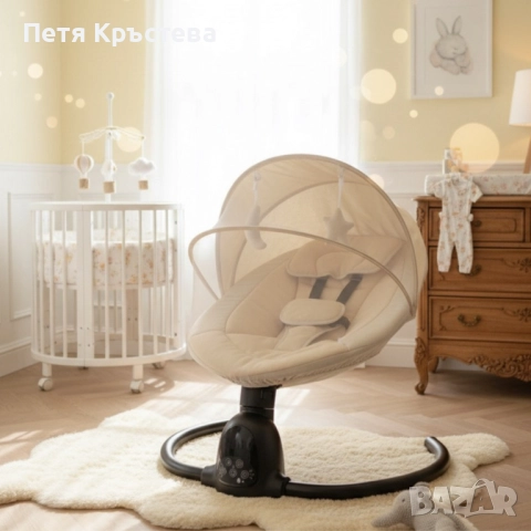 Интелигентен бебешки шезлонг с Bluetooth, дистанционно управление и автоматично люлеене, снимка 5 - Детски шезлонги - 52296894