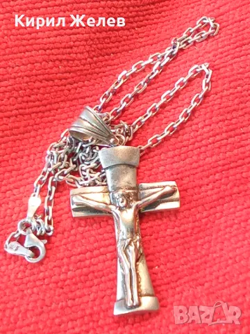 ГОЛЯМ СРЕБЪРЕН КРЪСТ РАЗПЯТИЕ СРЕБРО 925 с РЕТРО СРЕБЪРНА ВЕРИЖКА СРЕБРО 925 АРТ ИЗРАБОТКА 39982, снимка 14 - Колиета, медальони, синджири - 49351535