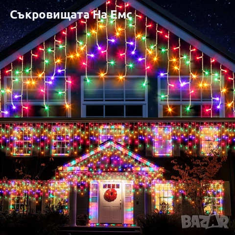 12метра Коледни Светлини Тип Завеса  Подходящи и за Външни Условия  Контролер с 8режима на Светене  , снимка 6 - Декорация за дома - 52252581