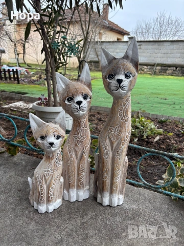 Котки от дърво, снимка 4 - Декорация за дома - 53294905