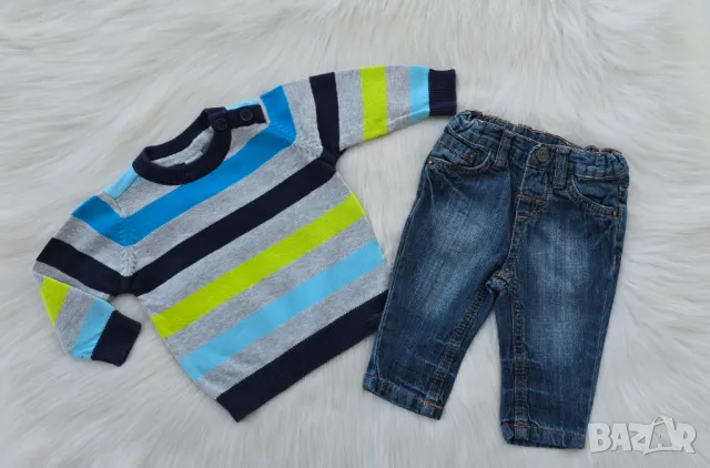 Бебешки дънки и пуловер 0-3 месеца, снимка 8 - Комплекти за бебе - 49833101