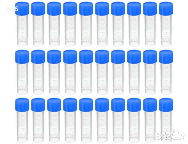 5mL пластмасови епруветки, опаковка от 75 броя