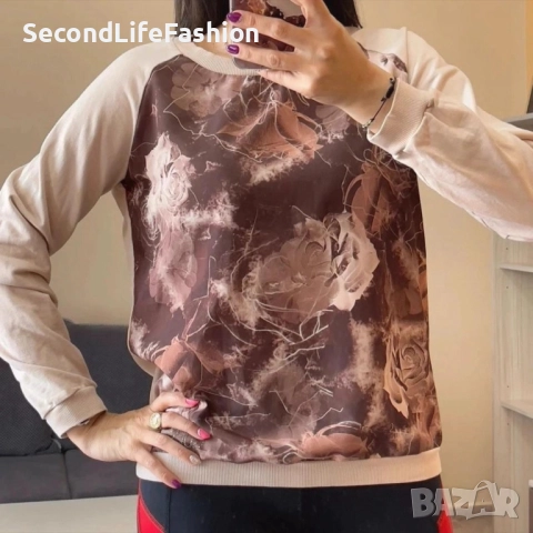 Дамска блуза с дълъг ръкав и флорален принт Guess, размер S, снимка 6 - Блузи с дълъг ръкав и пуловери - 52571935