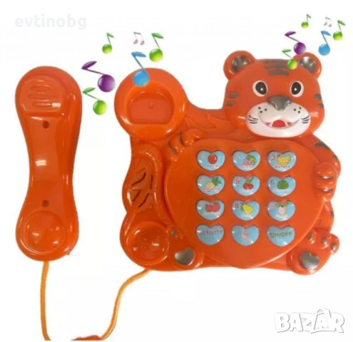 Музикален телефон Тигър – Образователна играчка за деца, снимка 2 - Музикални играчки - 53838305