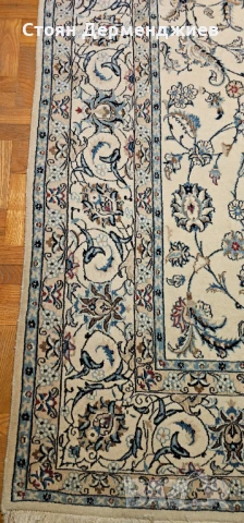 Оригинален персийски килим Наин, снимка 6 - Килими - 50567744