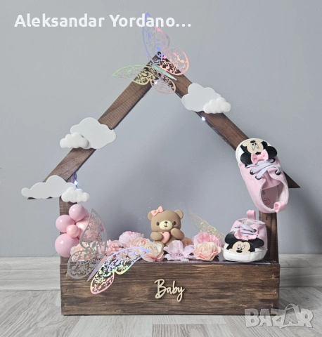 3Д бебешка визитка.Луксозен подарък за изписване ,погача, кръщене., снимка 18 - Мебели за детската стая - 53658113