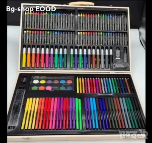 Комплект за рисуване ANGMAD, 180 части, дървен куфар, размери 47x29 см, унисекс, снимка 7 - Рисуване и оцветяване - 53926821