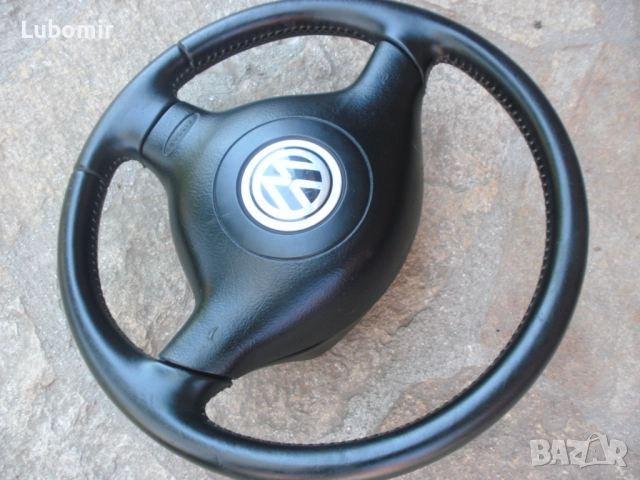 Трилъчев волан, кожен за Голф 4,Бора,Пасат 4,5,Сеат,Шкода..., снимка 5 - Части - 52655769