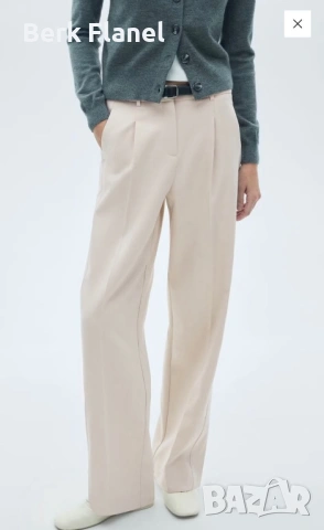 Mango дамски панталони бежов цвят, снимка 8 - Панталони - 54268318