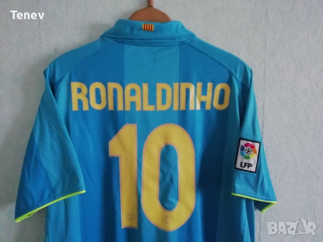 Barcelona Ronaldinho 2007 2008 Away Nike оригинална тениска фланелка Барселона Роналдиньо екип 2XL, снимка 3 - Тениски - 52883142
