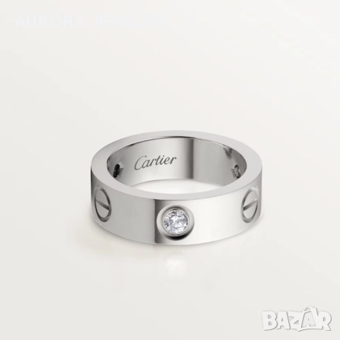CARTIER Love White Gold 3 Diamonds Classic Model Пръстен, снимка 8 - Пръстени - 52888478
