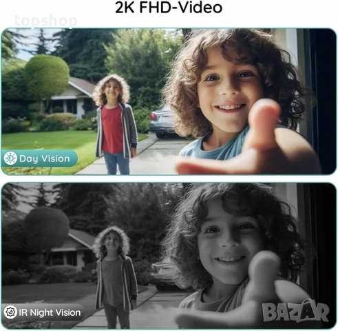 Нов проверен видео звънец BOIFUN 2K HD – Безжичен, без месечни такси и с вградена аларма , снимка 2 - Други - 54044662