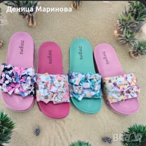 Дамски плажни чехли с уникален цветен дизайн , снимка 2 - Чехли - 45447589