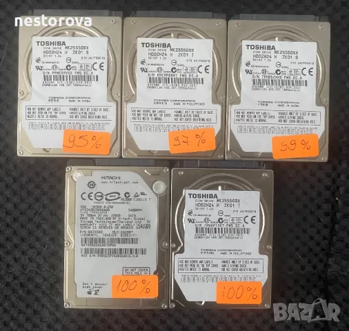 HDD Toshiba / Hitachi 250 GB 2.5’ харддиск, снимка 1 - Твърди дискове - 47106824