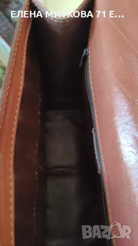 Маркова италианска чанта от естествена кожа в кафяв цвят, снимка 7 - Чанти - 50709099