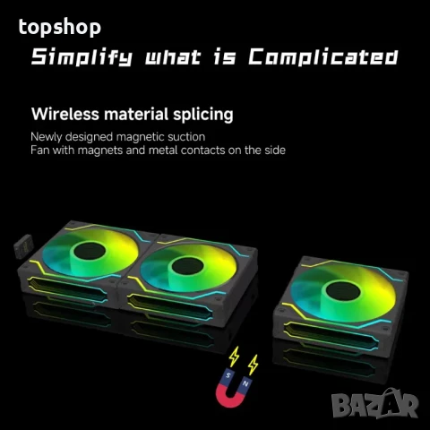 НОВИ - пакет 3 бр. jungle leopard JM s30 WH магнитна връзка, ARGB светлини 120 × 120 × 30 mm PWM., снимка 5 - Други - 50493017