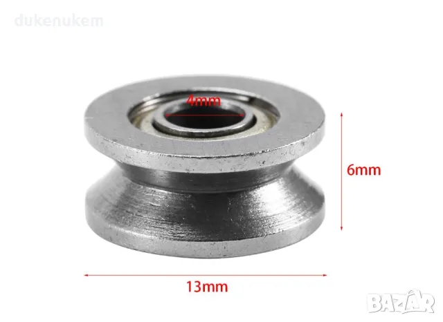 Стоманена шайба с V-образен канал и сачмен лагер  4 x 13 x 6 mm 8бр, снимка 1 - Други инструменти - 47132881