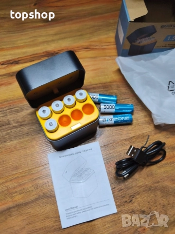 НОВИ акумулаторни AA батерии, 8 броя, бързо зарядно устройство, 1.5V 3000mWh, 1600 пъти зареждане..., снимка 5 - Друга електроника - 51572463