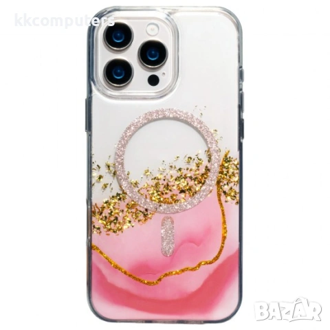 Кейс Epoxy Mag за iPhone 17 Pro Max (6.9) розов и Протектор, снимка 12 - Калъфи, кейсове - 54156274