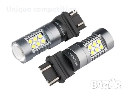 Лед крушки P27/7W (T25q) 12/24V 24x 3030 SMD CANBUS, бяла, снимка 2 - Аксесоари и консумативи - 49887488