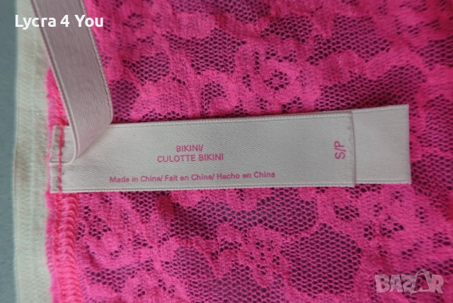 Victoria's Secret S розови дантелени бикини, снимка 5 - Бельо - 52459802