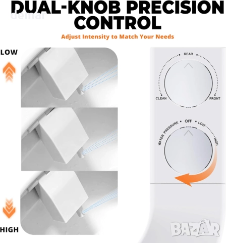 Приставка за Биде за тоалетна чиния с обръщане ляво/дясно, двойни дюзи (задно и женско измиване), снимка 6 - Други стоки за дома - 52089073