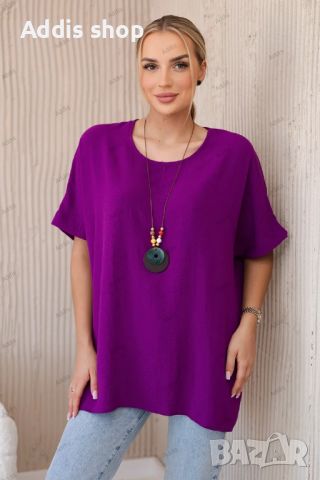 Голяма дамска блуза с висулка, 14цвята , снимка 16 - Тениски - 45998833