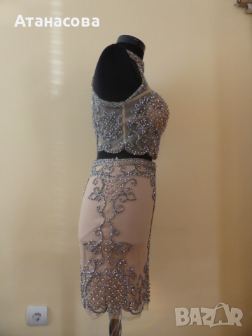  Абитуриентска официална рокля SHERRI HILL от 2 части с камъни Swarowski, снимка 6 - Рокли - 44958246
