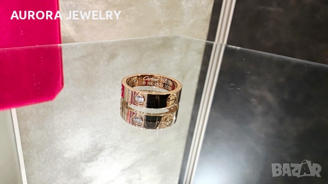CARTIER Love Rose Gold 3 Diamonds Classic Model Пръстен, снимка 3 - Пръстени - 52830596