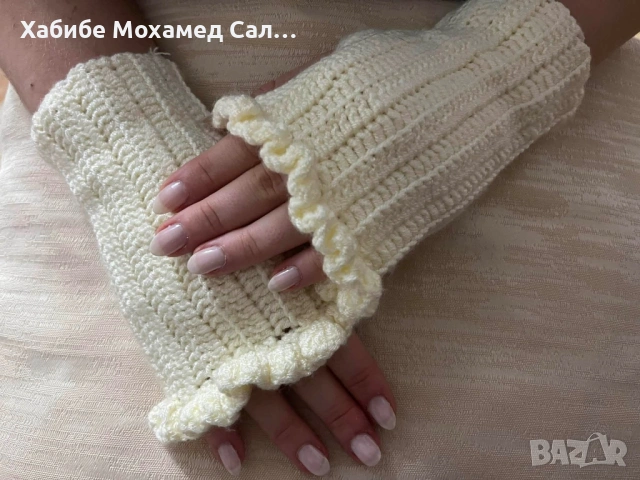 Ръчно плетени ръкавици с цвят по ваш избор, снимка 2 - Ръкавици - 53479233