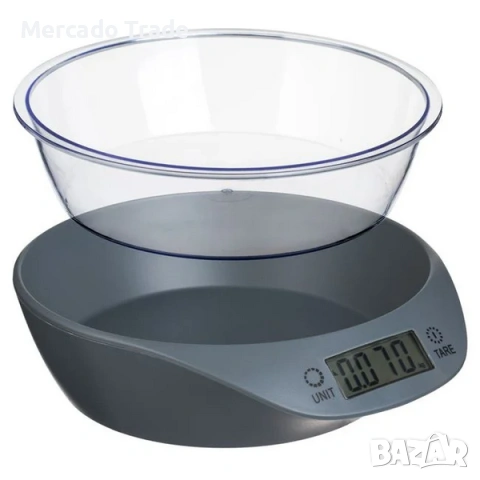 Дигитална кухненска везна Mercado Trade, С купа, Черен, снимка 2 - Електронни везни - 53515465