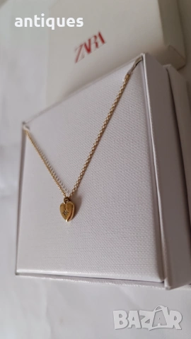 Сребърно колие с 24к позлата - ZARA - Made in Spain, снимка 2 - Колиета, медальони, синджири - 53266089