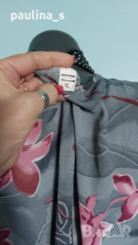 L / XL "Butz Moda" / Флорална рокля с цепки , снимка 6 - Рокли - 50513440