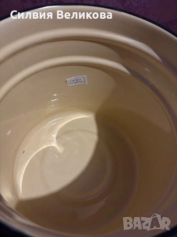 Голяма емайлирана тенджера, снимка 2 - Съдове за готвене - 54045253