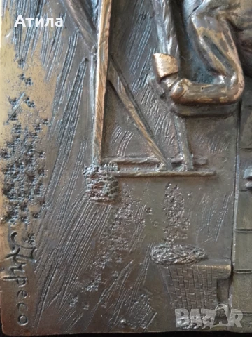 скулптура бронз 26/19 см Италия, снимка 4 - Декорация за дома - 50710823