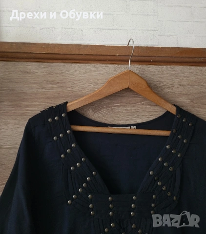 Черна разкроена рокля памучна материя с подплата , снимка 7 - Рокли - 54091892