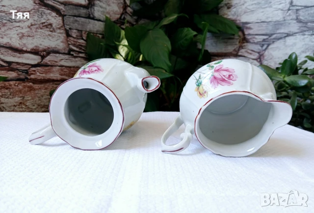 ЧЕРВЕНА И ЖЪЛТА РОЗА порцеланови канички, снимка 4 - Сервизи - 51010219