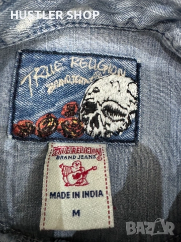 Дамска дънкова риза TRUE RELIGION. Размер М, снимка 5 - Ризи - 54102449