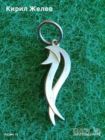 Сребърна висулка елегантен и модерен силует ювелирна изработка 35467, снимка 3 - Колиета, медальони, синджири - 53072683